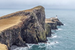 scotland lighthouse cliffs view