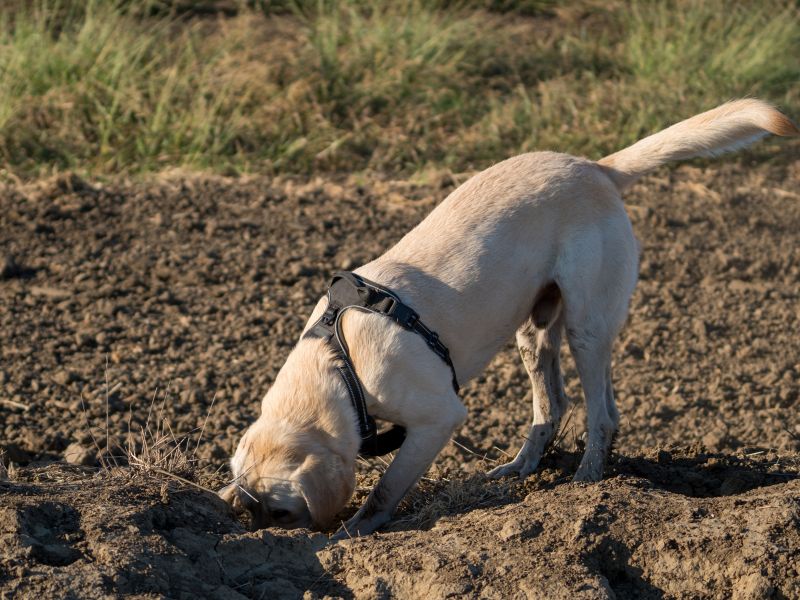 Dogs Digging To Hide Extra Food